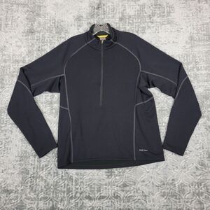 REI Fleece Jacket Mens Large Black Polartec Thermal 1/2 Zip Outdoor Hiking